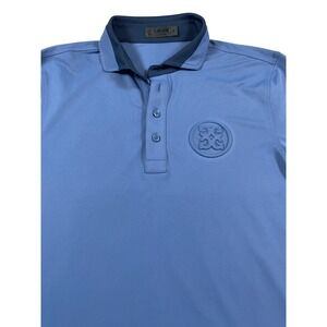 G/FORE Mens Circle G Embossed Tech Polo Shirt Blue Short Sleeve Golf Top Size M